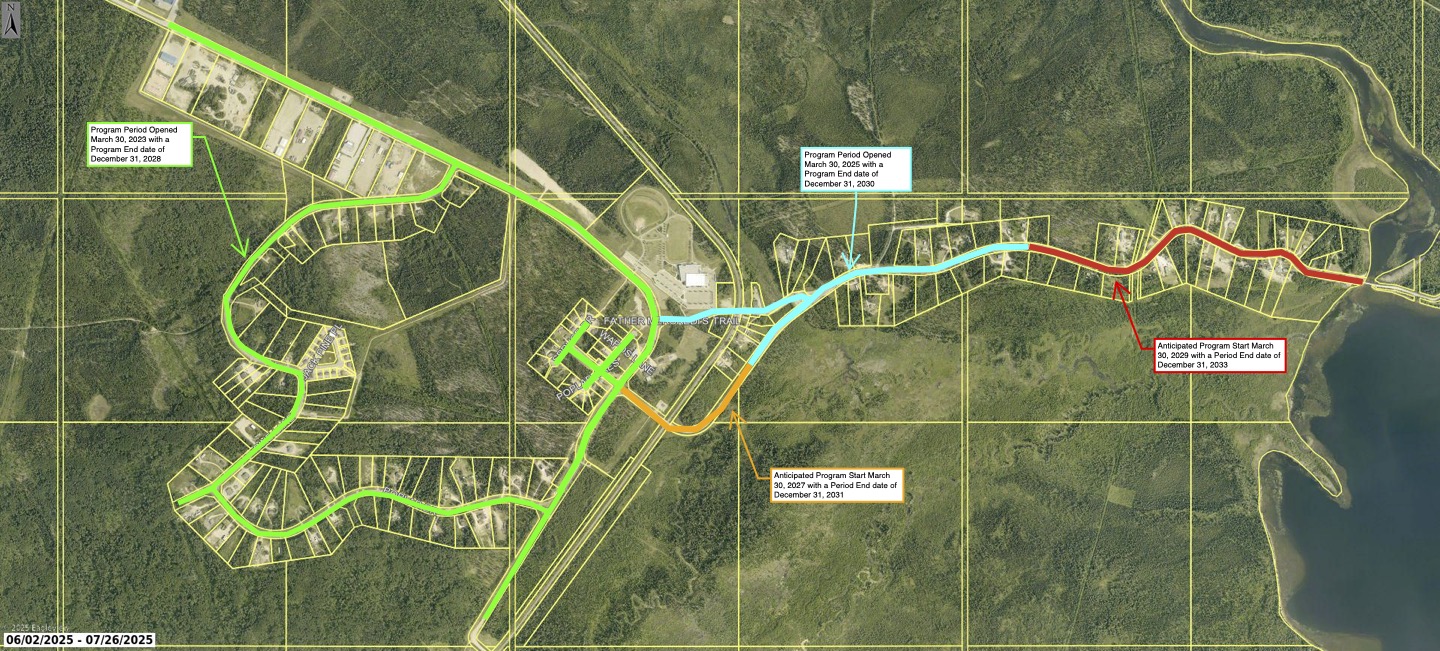 Program timeline on a map