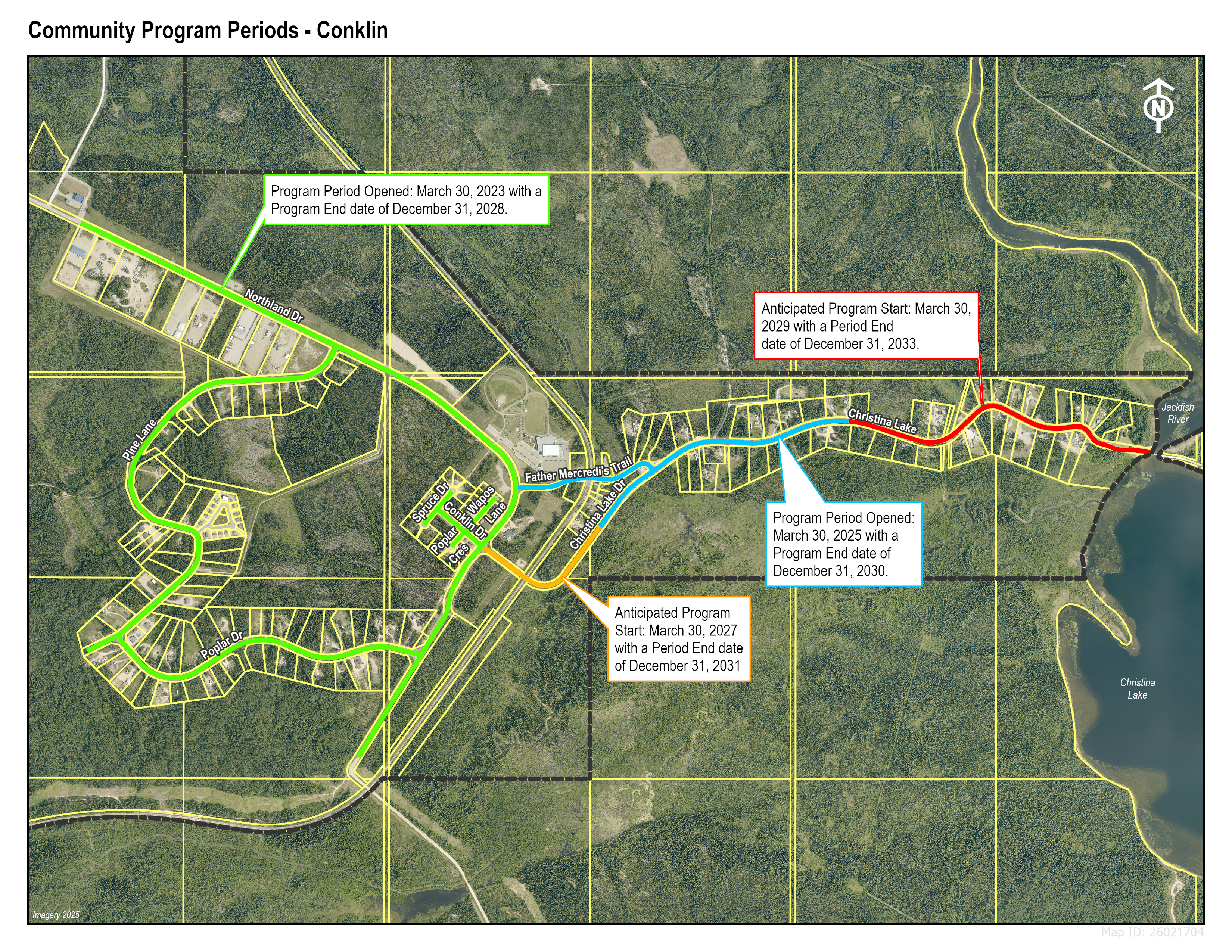 Program timeline on a map