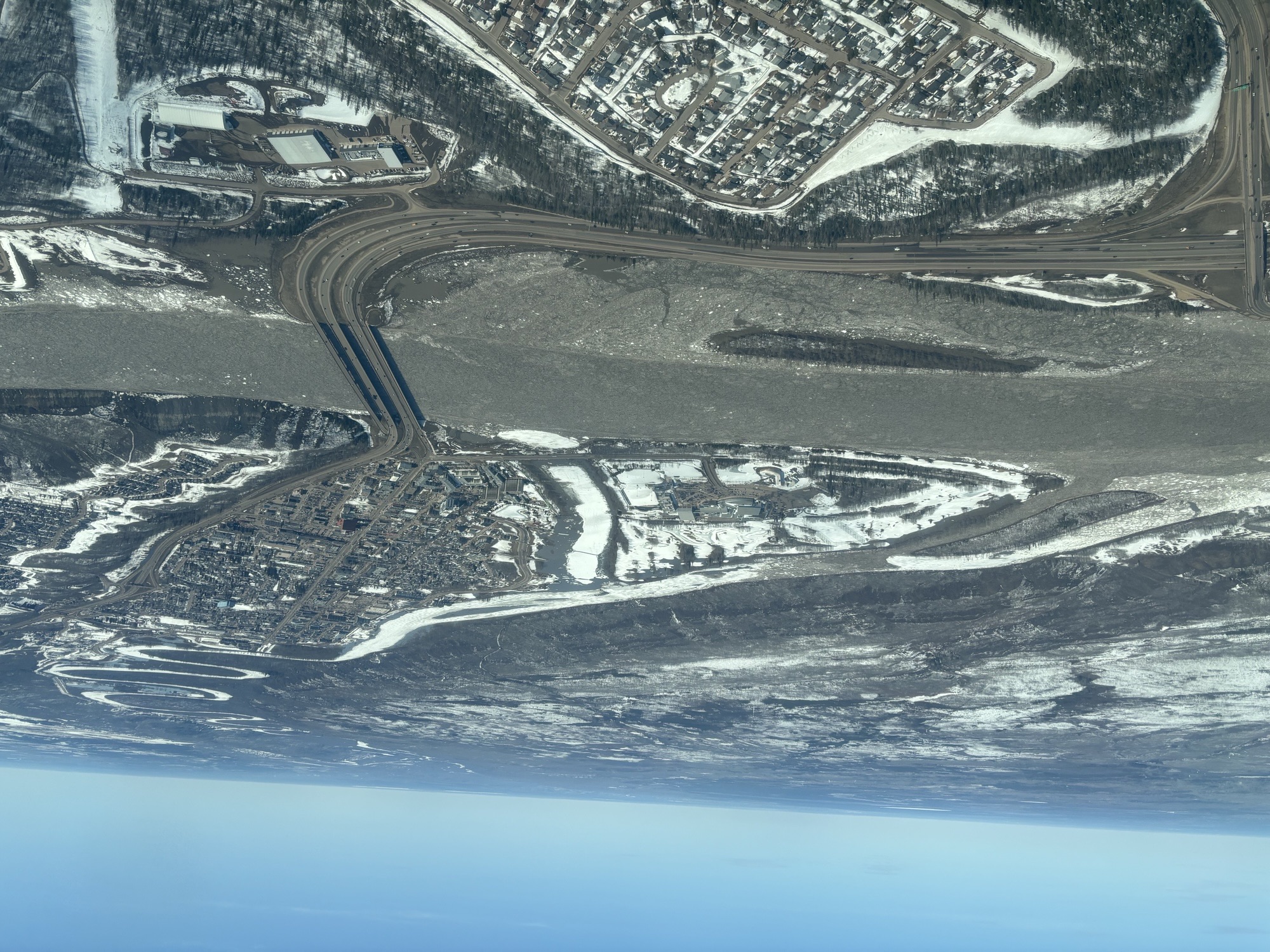 An aerial view of the Athabasca River from yesterday's flight.