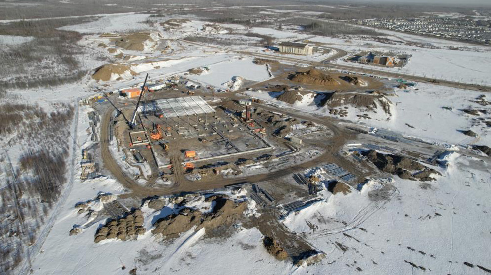 Construction progress of the Northside Twin Arenas