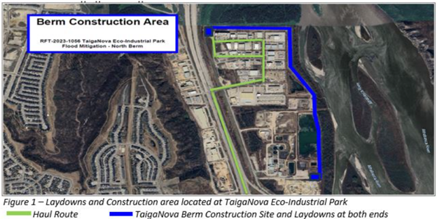 Figure 1 - Laydowns and construction area located at TaigaNova