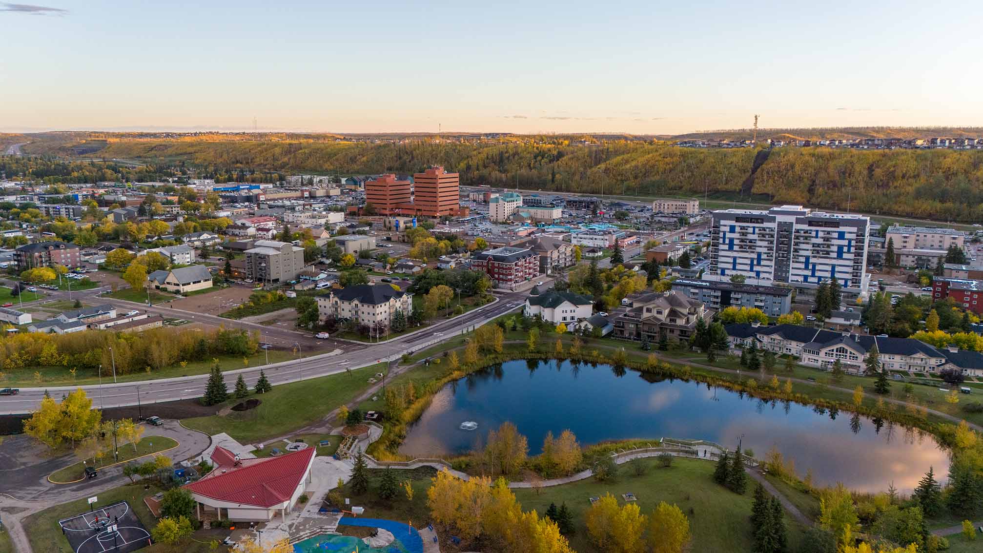 Aerial picture of downtown Fort McMurray