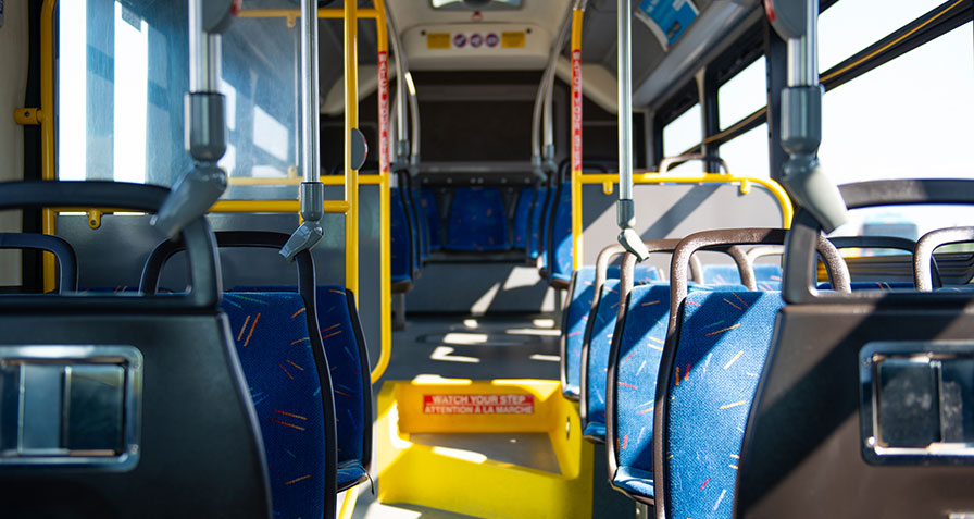 Transit bus interior