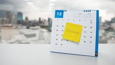 Calendar on a table