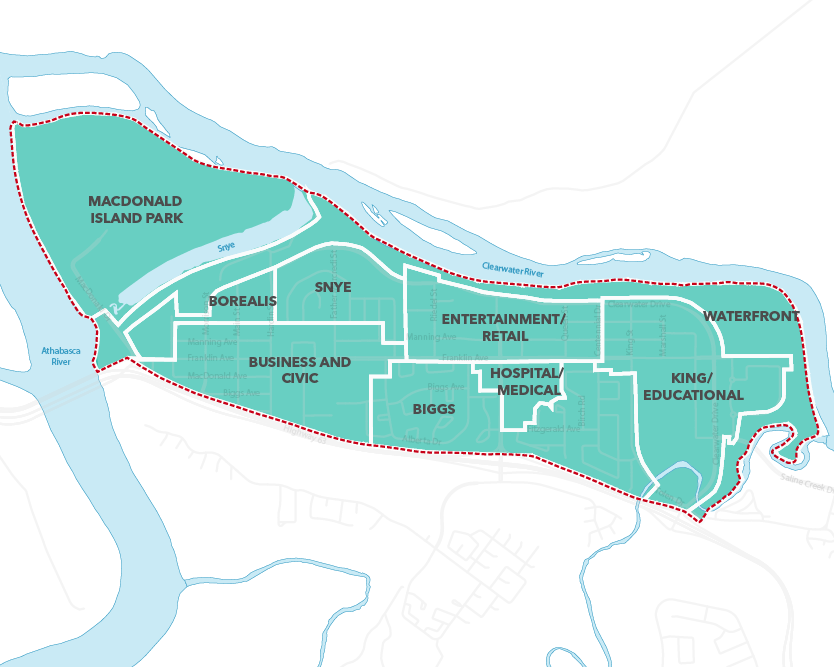 The downtown areas identified in the Downtown Area Redevelopment Plan.