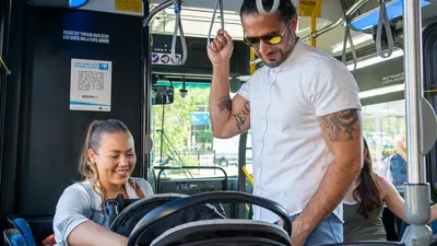 Family in bus